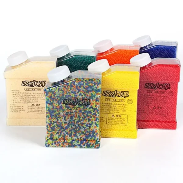 1 bottle 50,000  Pcs Water Beads Mix Color Crystal Mud Hydrogel Gel Polymer Jelly Balls Home Decor Hydroponics Rainbow Bottle DIY 7-8mm(random color )