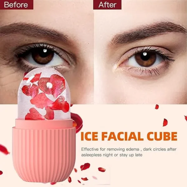 Silicone Cube Tray Shape Face Facial Ice Roller | Massage Face Roller | Frozen Facial Reusable Ice Face Roller Skincare Tool - Image 3