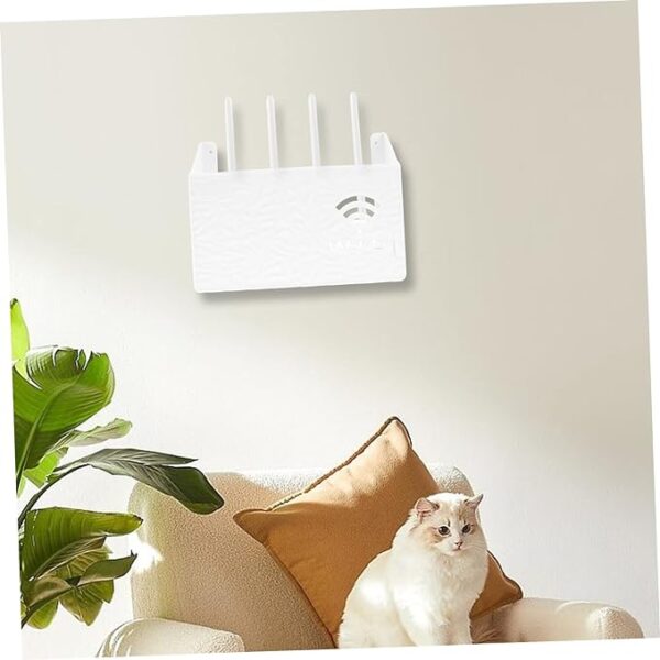 Router Storage Box Wall-mounted Plastic Cable Power Bracket Box Home Decoration Wireless Router Wifi Decoration Set-top Box Rack( random color ) - Image 4