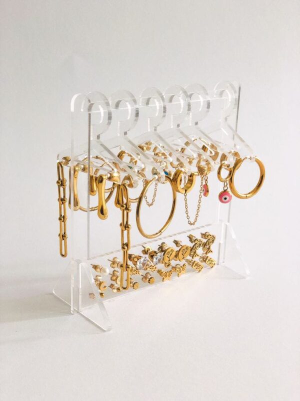 Clothes Hanger Design Clear Jewelry Display Rack, Creative Clear Jewelry Organizer For Home