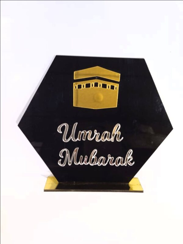 Best gift Umrah Mubarak acrylic material 5×6 inch size