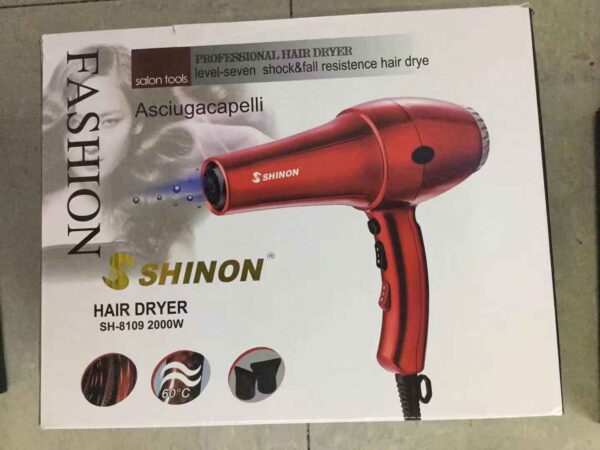 ( red color ) Shinon Hair Dryers Salon Home Used Professional Blow Hair Dryer With  complete accessories - Image 3