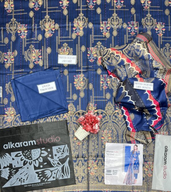 Alkaram Studio 3 PIECES, unstitched suits Casual Wear| Summer 24 - Image 2