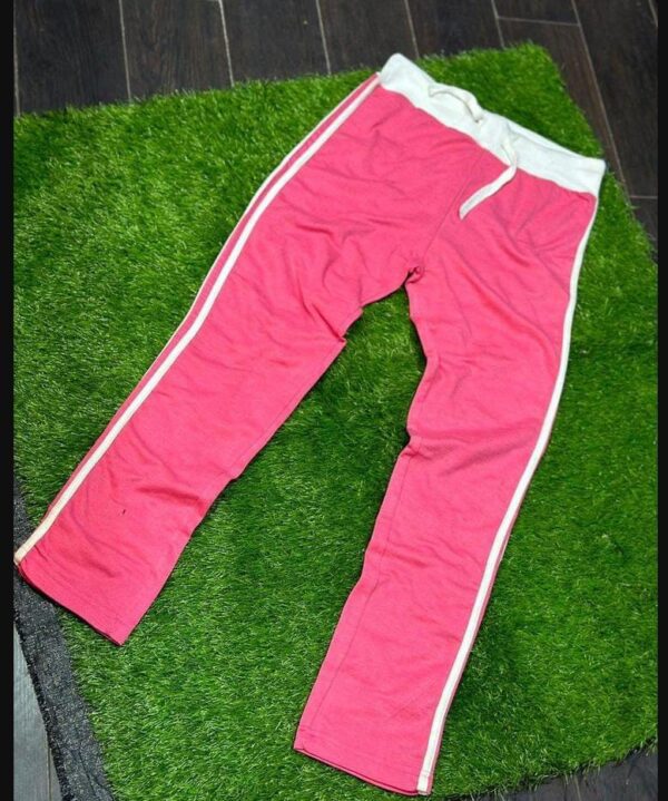 Women Pink With White Stripe Girls Track Pants - Image 3